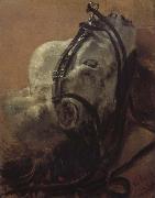 Adolph von Menzel Euine Study,Recumbent Head in Harness oil painting reproduction